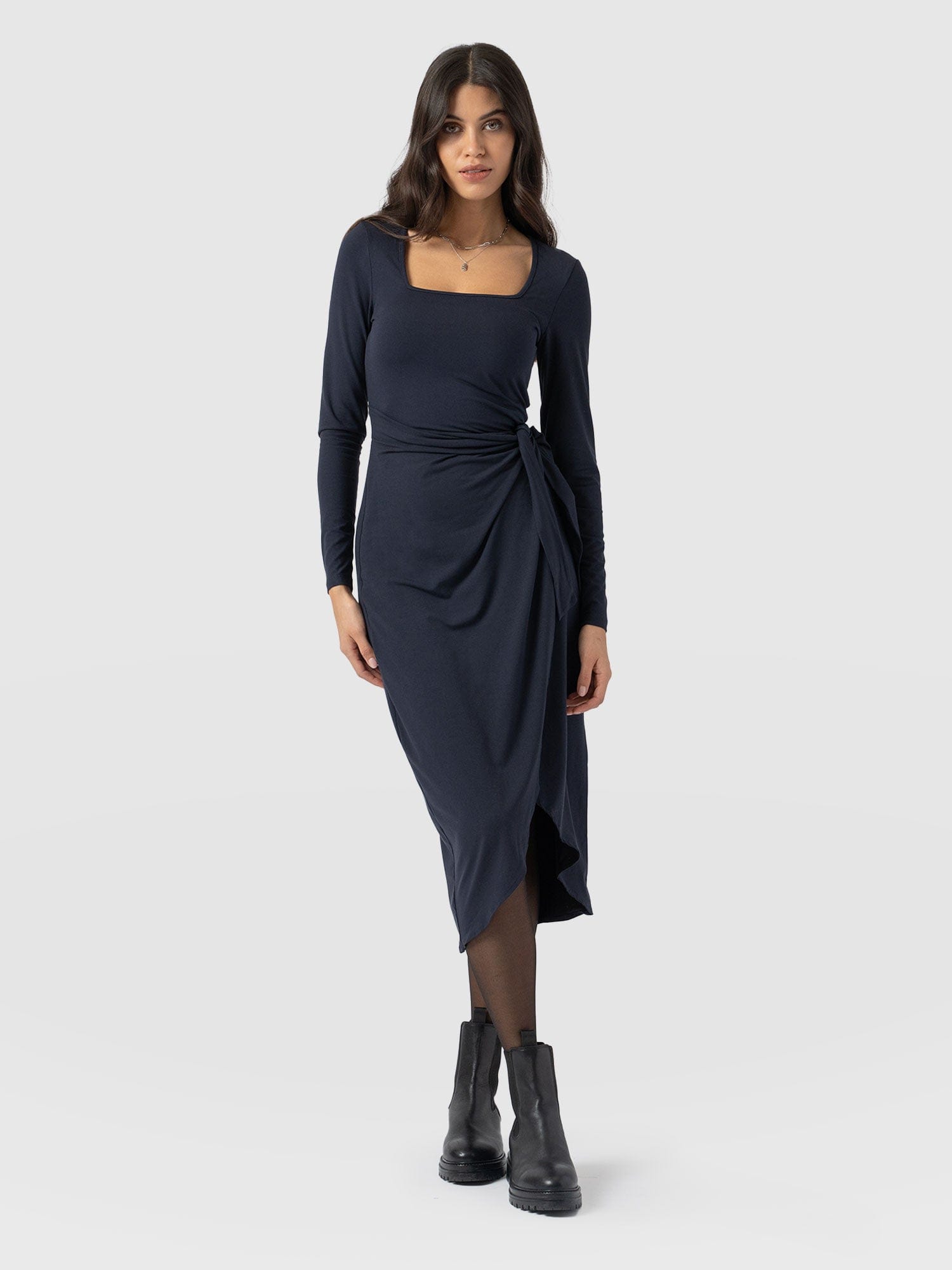 Amelia Wrap Dress Navy - Women's Dresses | Saint + Sofia® EU