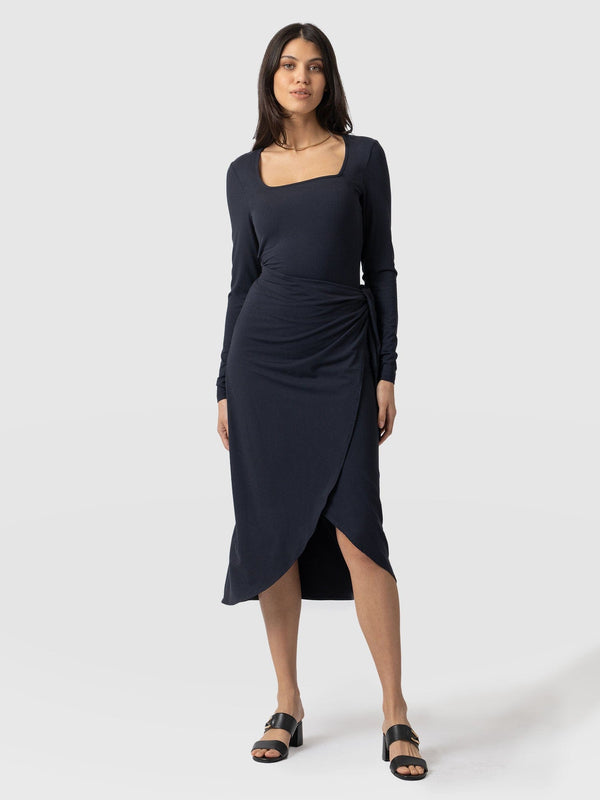 Amelia Wrap Dress Navy - Women's Dresses | Saint + Sofia® EU