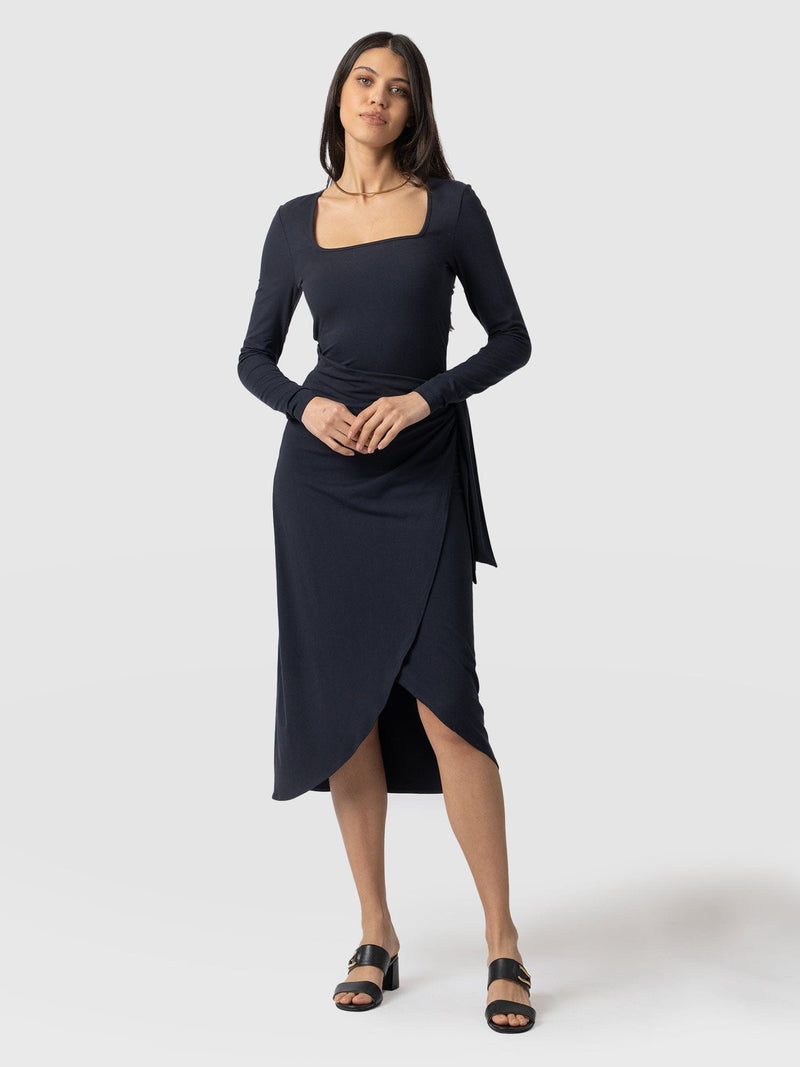 Amelia Wrap Dress Navy - Women's Dresses | Saint + Sofia® EU