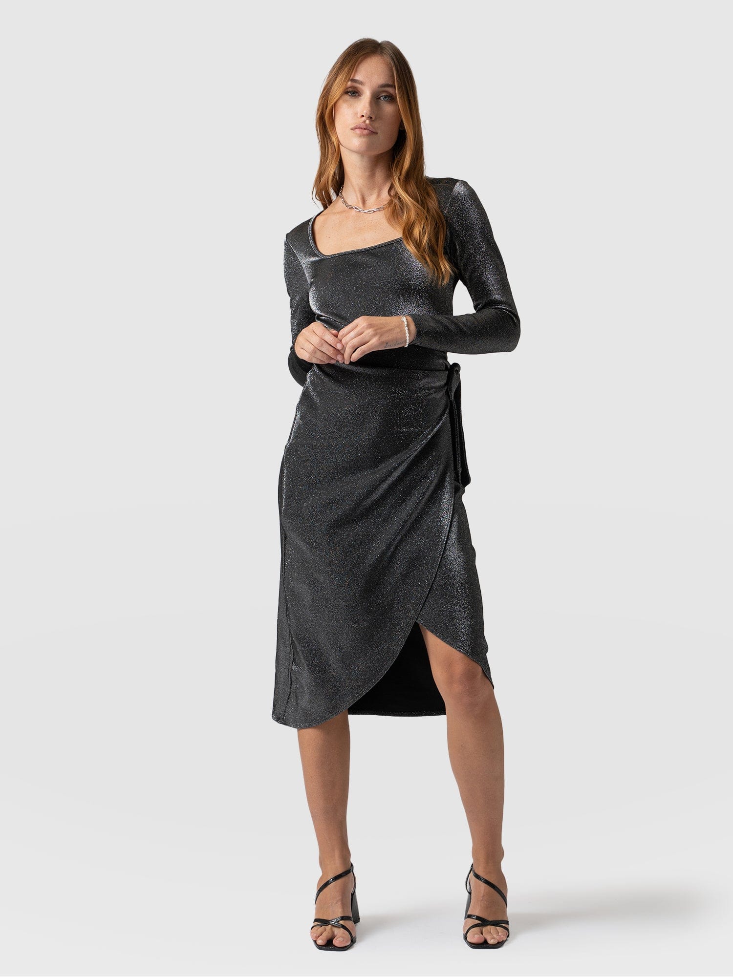 Amelia Wrap Dress Silver - Women's Dresses |  Saint + Sofia® EU