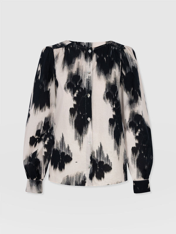 Amelie Blouse - White Fade Floral - Women's Blouses | Saint + Sofia® EU