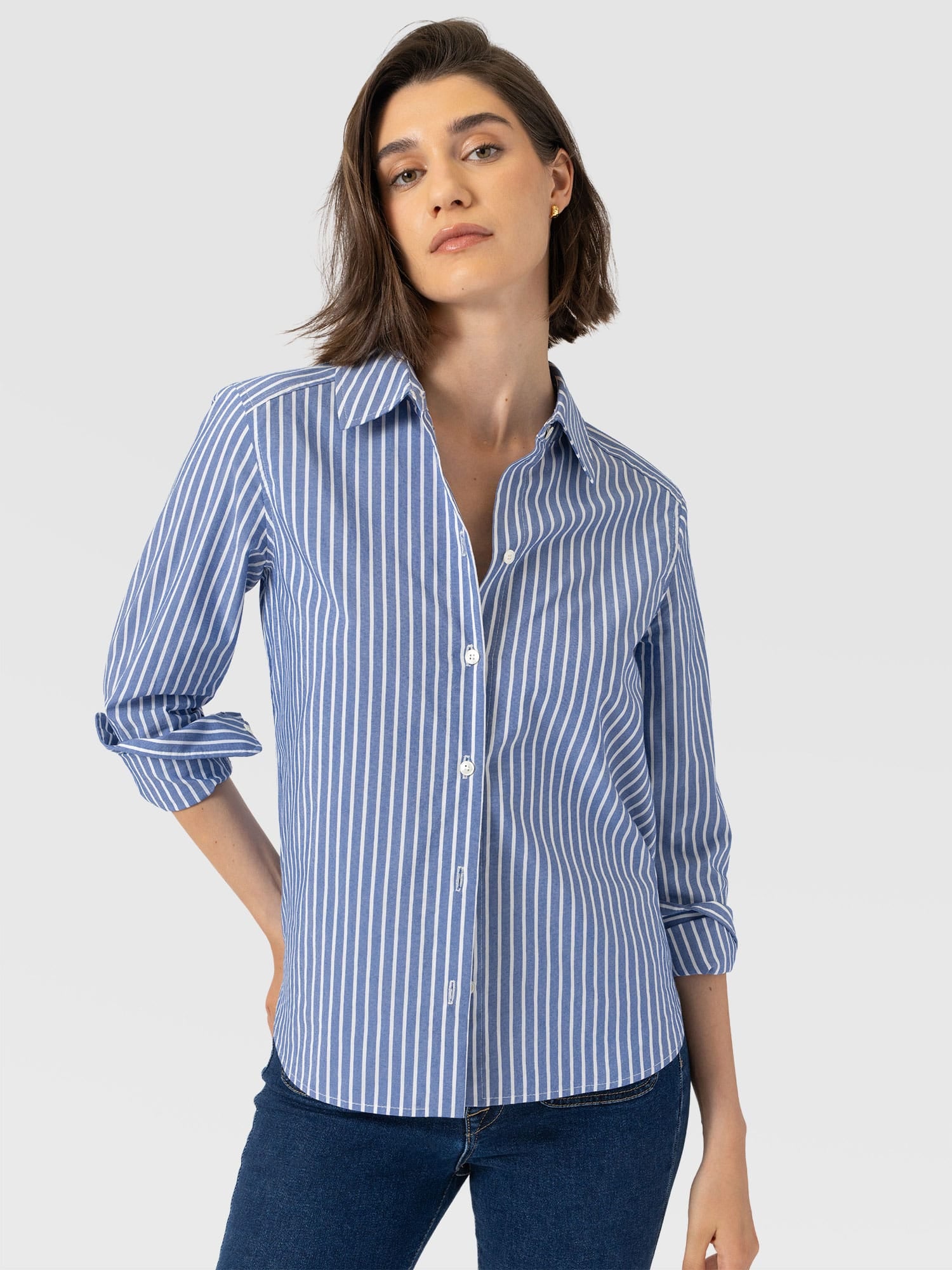 Anneliese Shirt - Blue Stripe - Women's Blouses | Saint and Sofia® EU