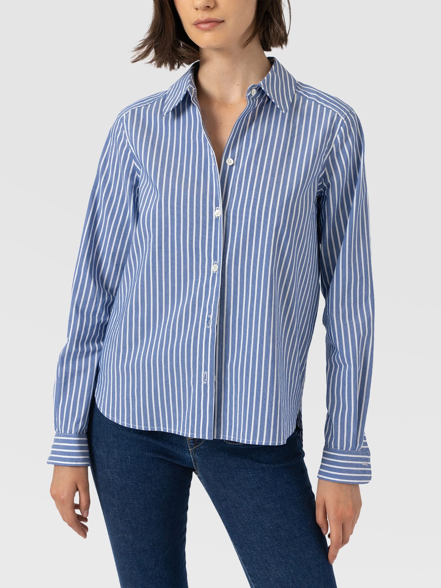 Anneliese Shirt - Blue Stripe - Women's Blouses | Saint and Sofia® EU