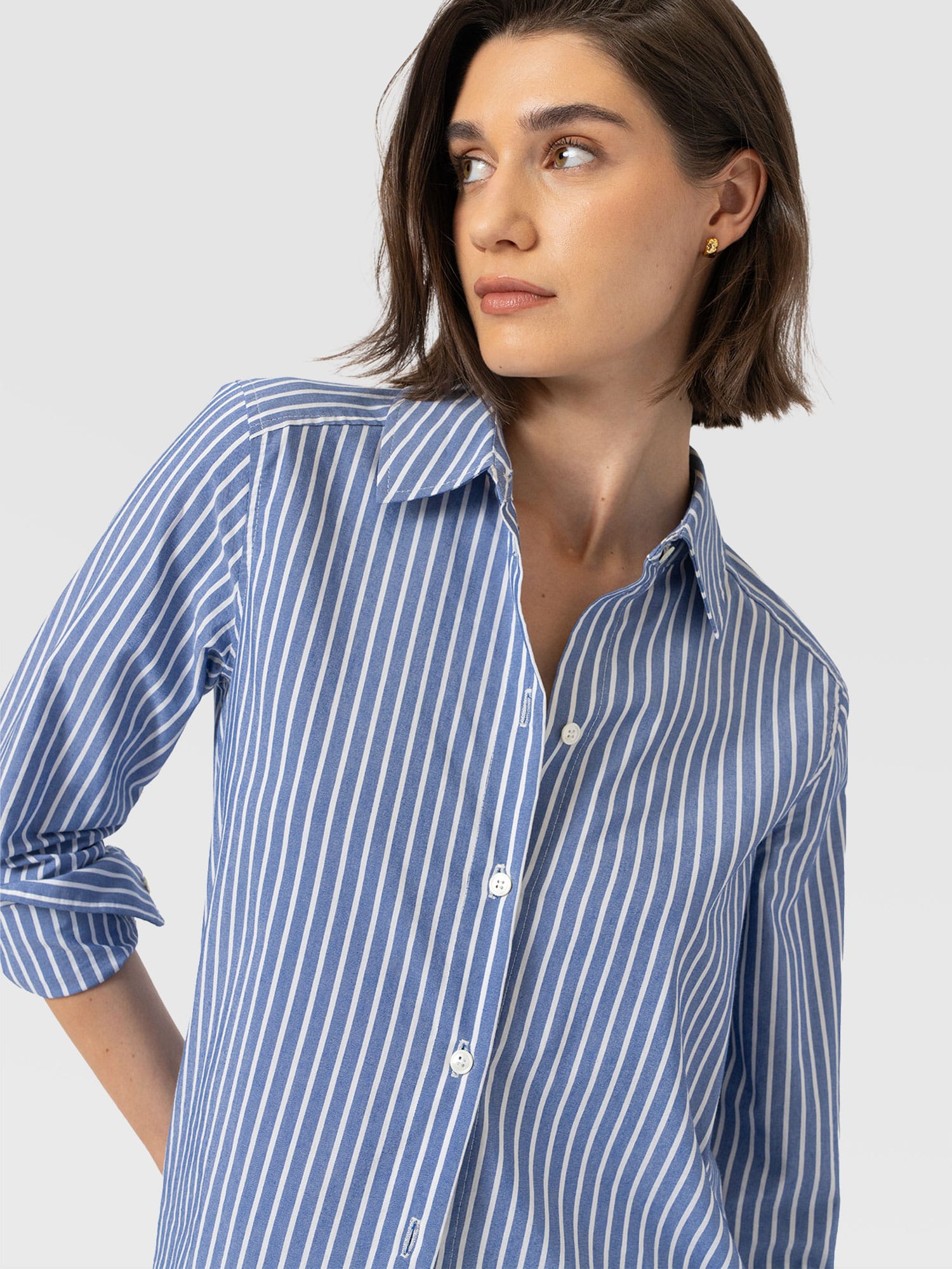 Anneliese Shirt - Blue Stripe - Women's Blouses | Saint and Sofia® EU