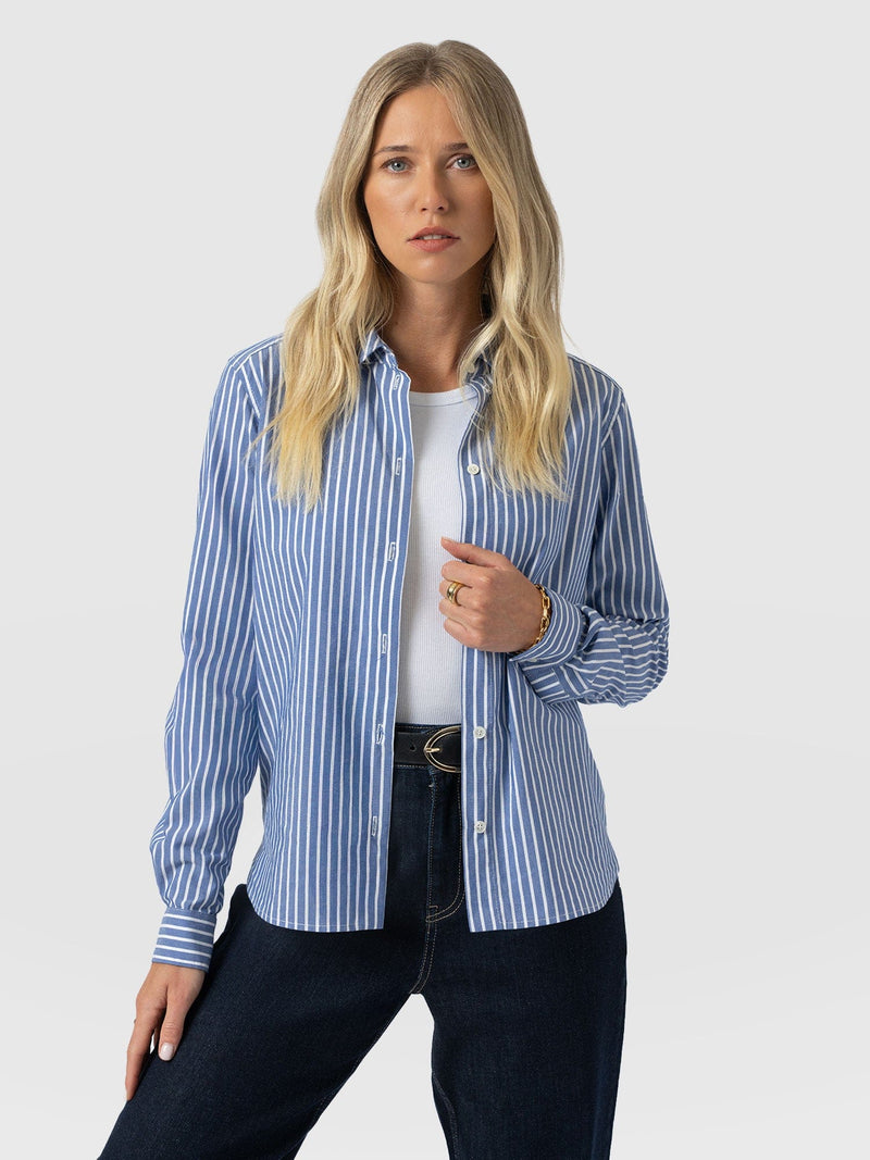 Anneliese Shirt - Blue Stripe - Women's Blouses | Saint + Sofia® EU