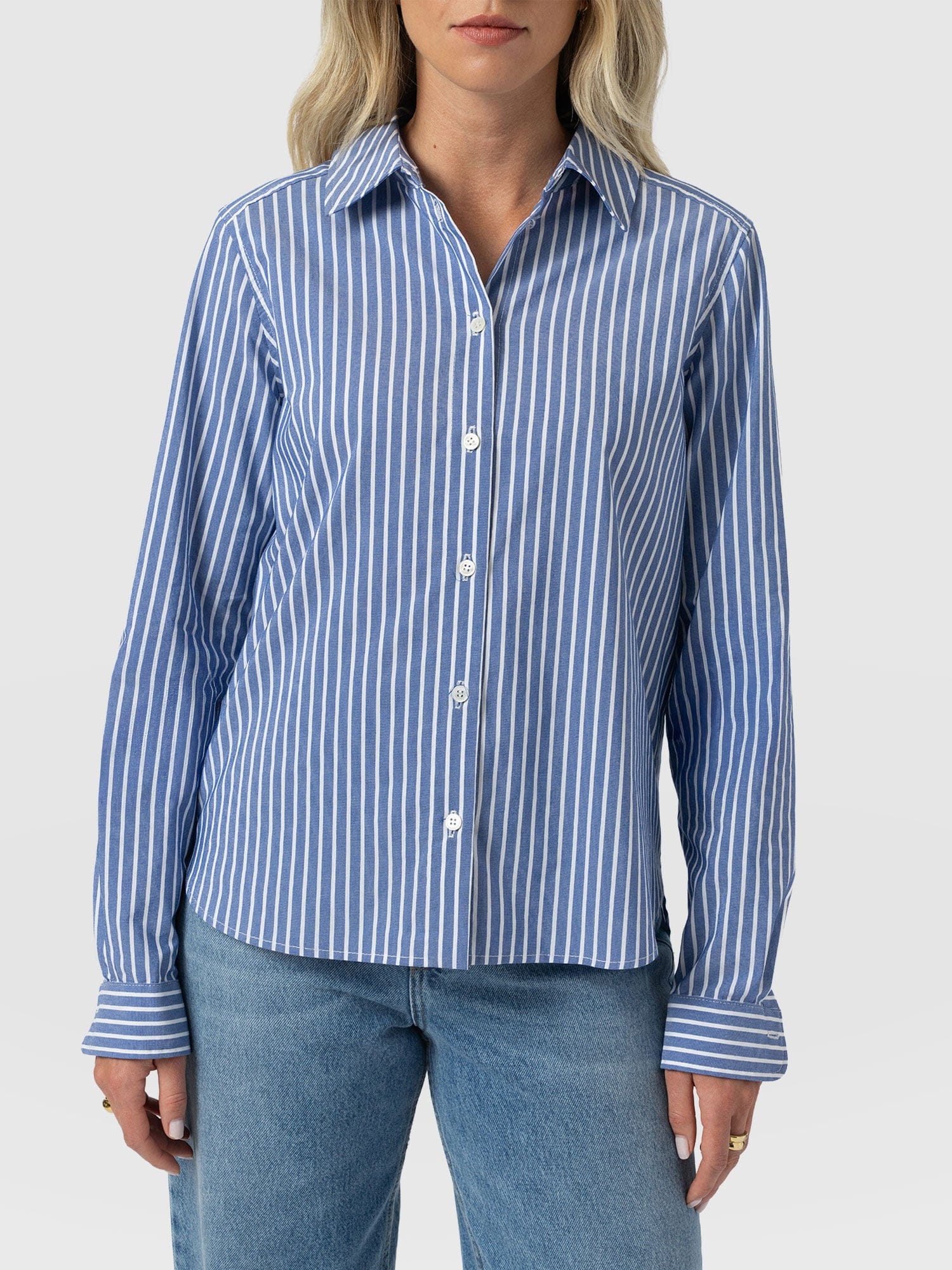 Anneliese Shirt - Blue Stripe - Women's Blouses | Saint + Sofia® EU