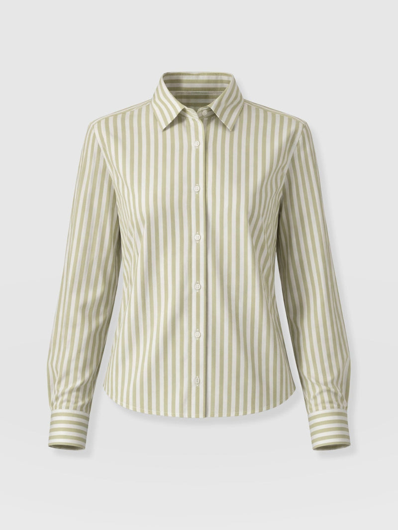 Anneliese Shirt - Green Stripe - Women's Blouses | Saint + Sofia® EU
