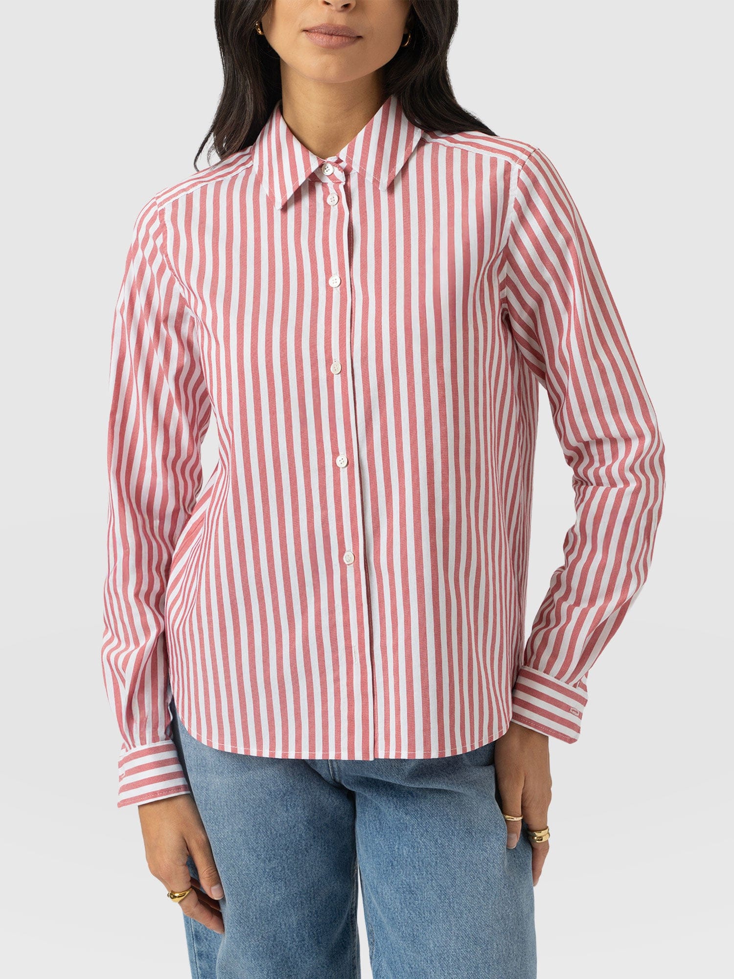 Anneliese Shirt - Red Stripe - Women's Blouses | Saint + Sofia® EU