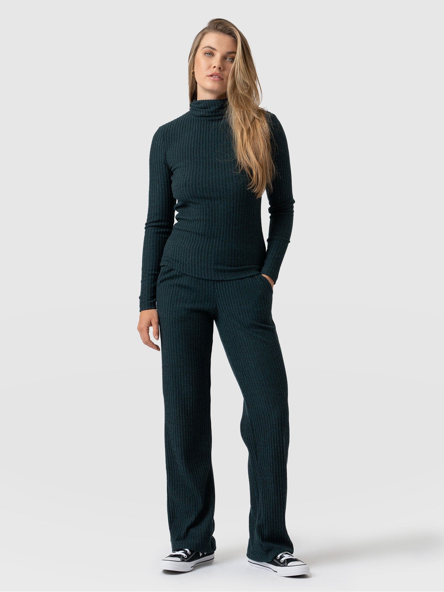 Apartment Pant Green Rib - Women's Trousers | Saint + Sofia® EU