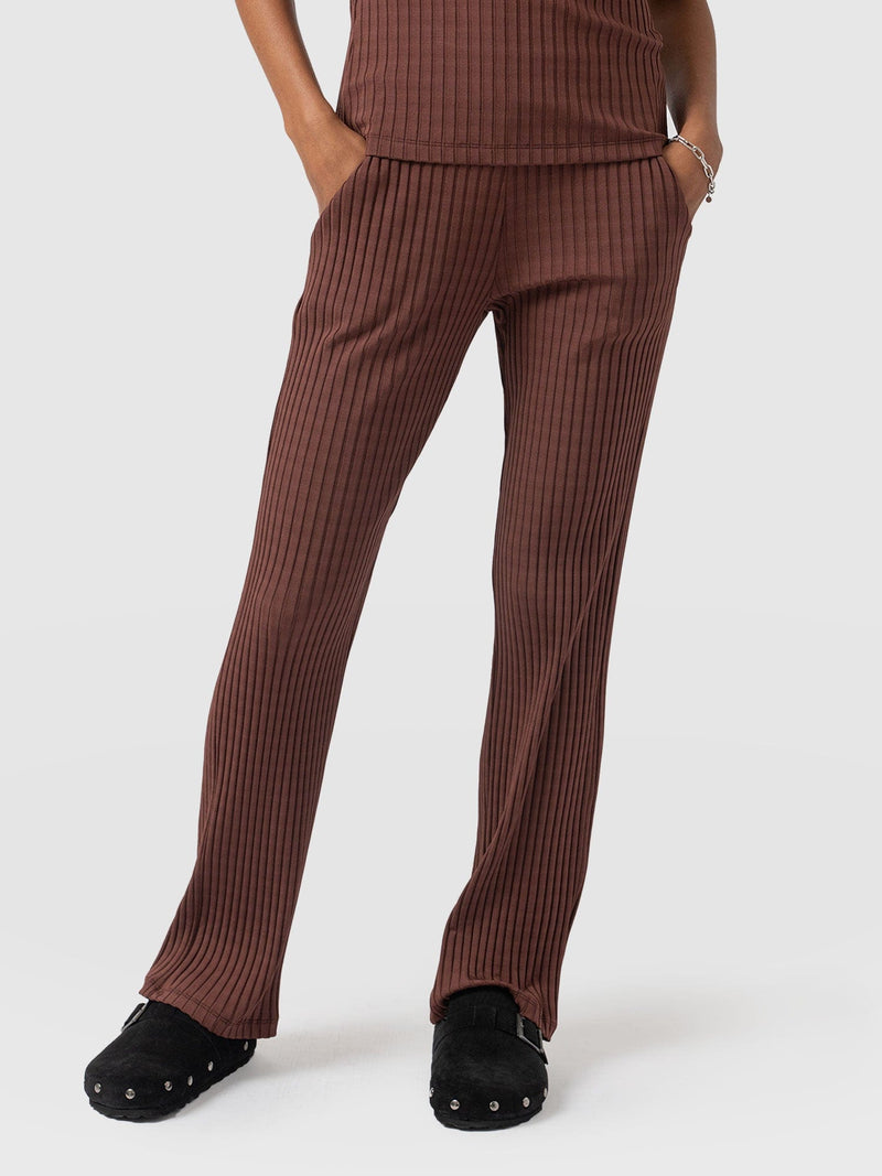 Apartment Pant Maroon Rib - Women's Trousers | Saint + Sofia® EU