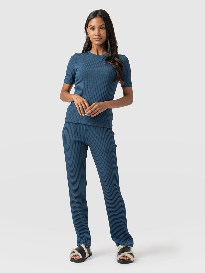 Apartment Pant Teal Rib - Women's Trousers | Saint + Sofia® EU