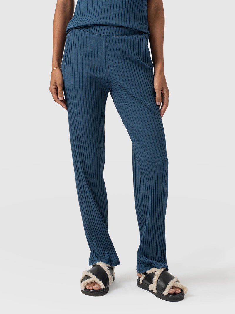 Apartment Pant Teal Rib - Women's Trousers | Saint + Sofia® EU