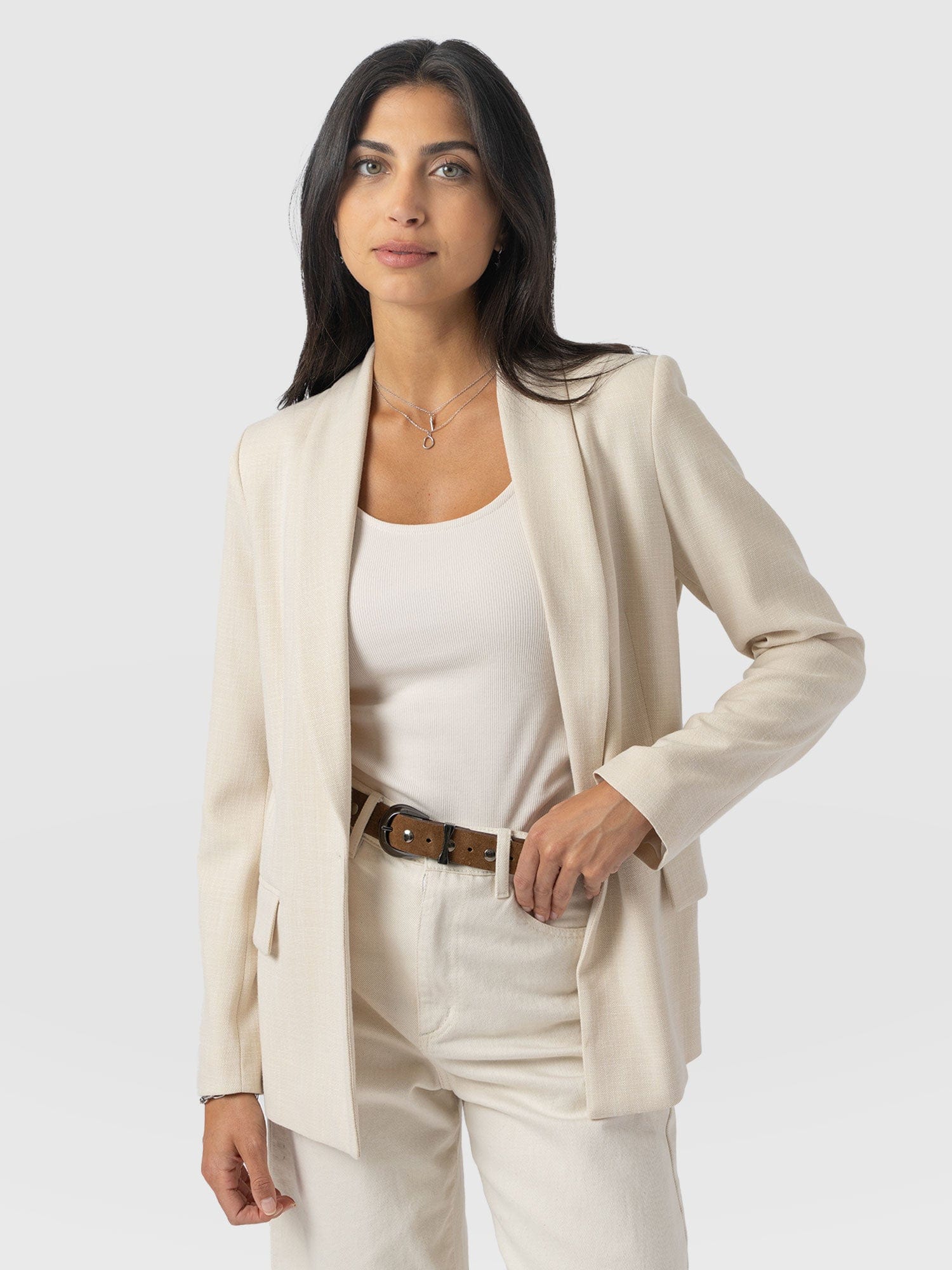 Argent Blazer - Cream - Women's Jackets | Saint + Sofia® EU