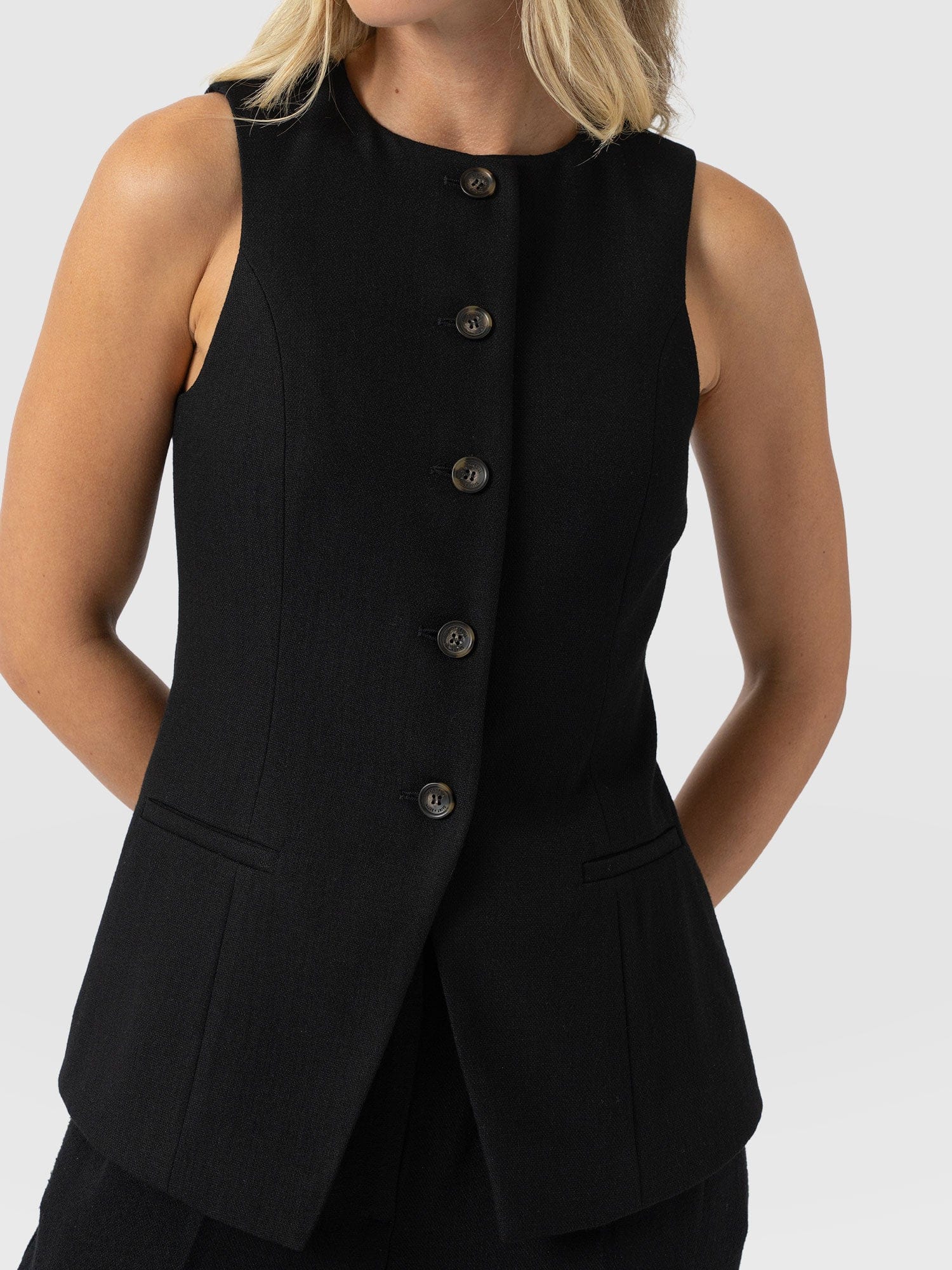 Argent Waistcoat - Black - Women's Jackets | Saint + Sofia® EU