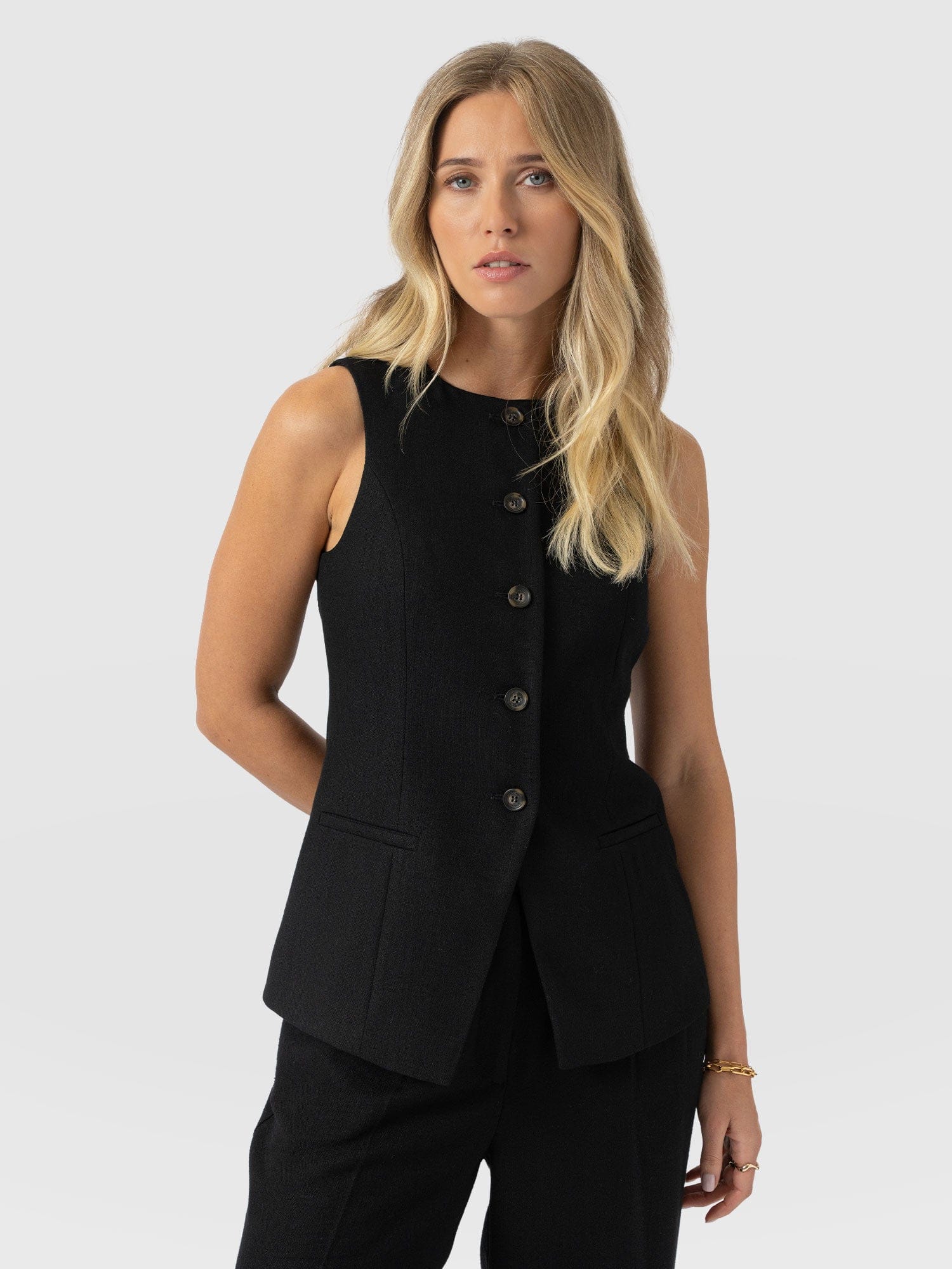 Argent Waistcoat - Black - Women's Jackets | Saint + Sofia® EU