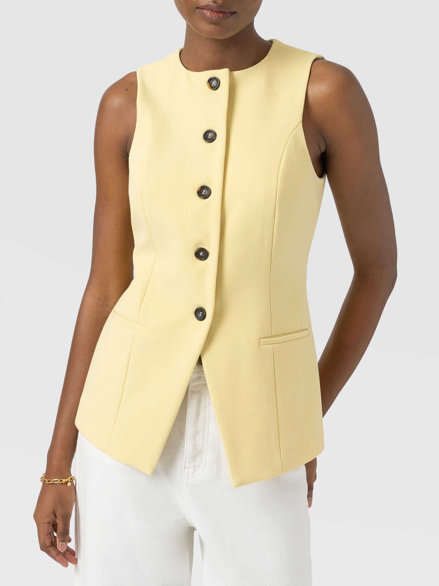 Argent Waistcoat - Butter Yellow - Women's Jackets | Saint + Sofia® EU