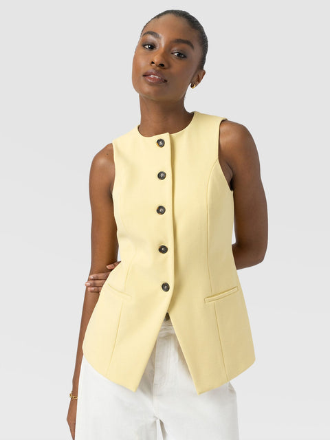 Argent Waistcoat - Butter Yellow - Women's Jackets | Saint + Sofia® EU