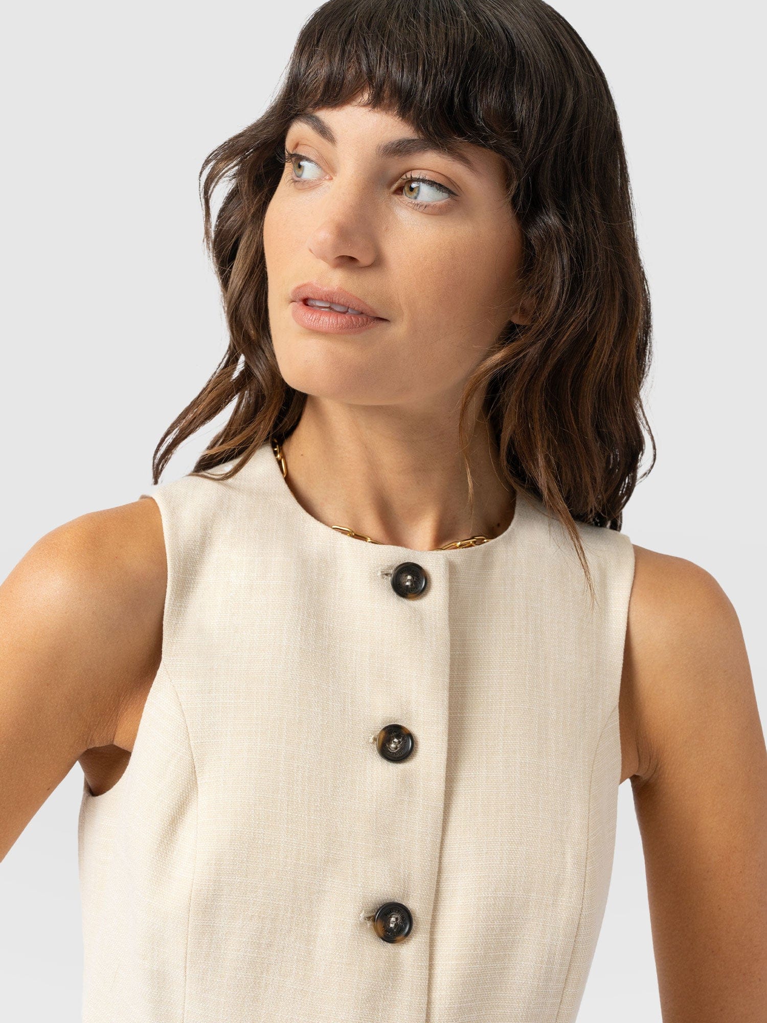 Argent Waistcoat - Cream - Women's Jackets | Saint + Sofia® EU