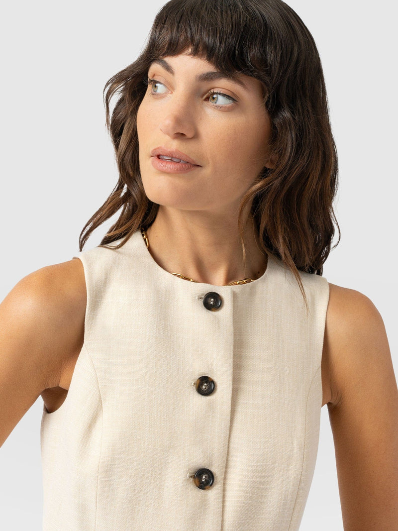 Argent Waistcoat - Cream - Women's Jackets | Saint + Sofia® EU