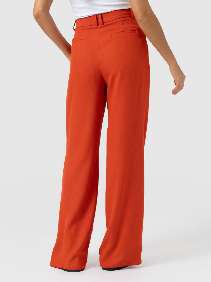 Argent Wide Leg Pant - Burnt Orange - Women's Trousers | Saint and Sofia® EU