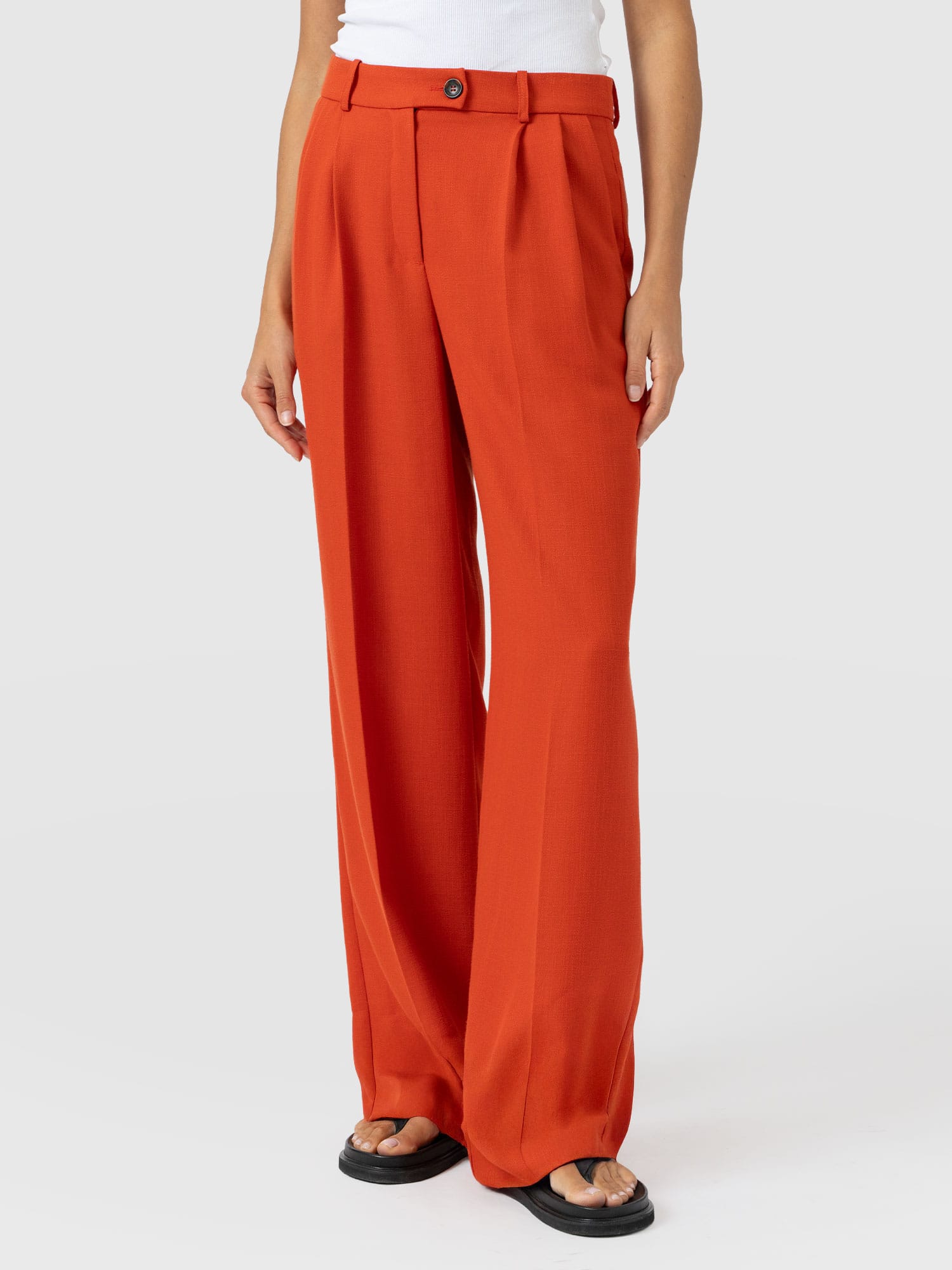 Argent Wide Leg Pant - Burnt Orange - Women's Trousers | Saint and Sofia® EU