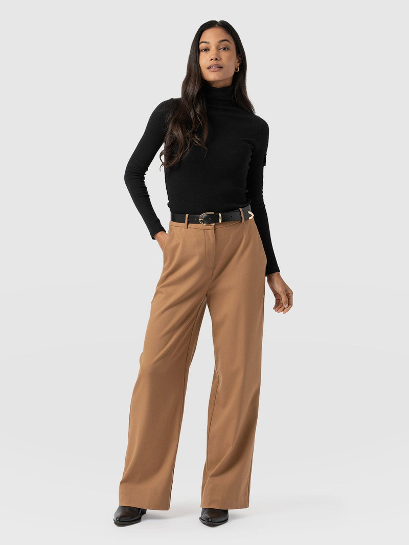 Argent Wide Leg Pant Camel - Women's Trousers | Saint + Sofia® EU