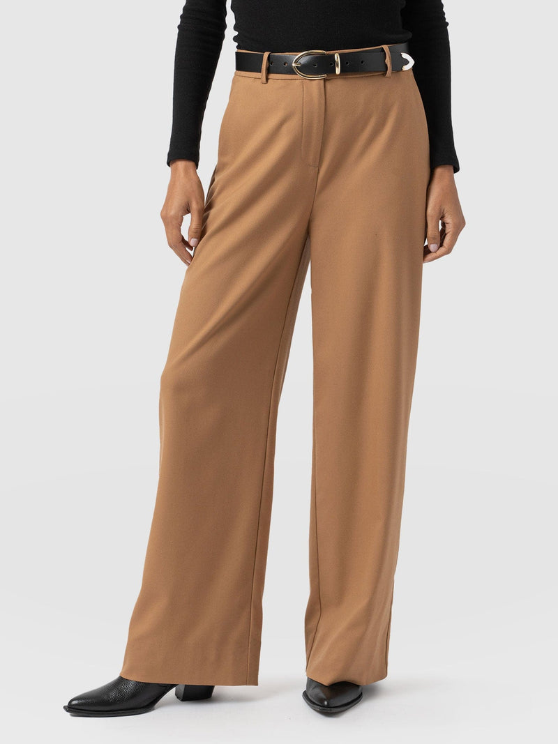 Argent Wide Leg Pant Camel - Women's Trousers | Saint + Sofia® EU