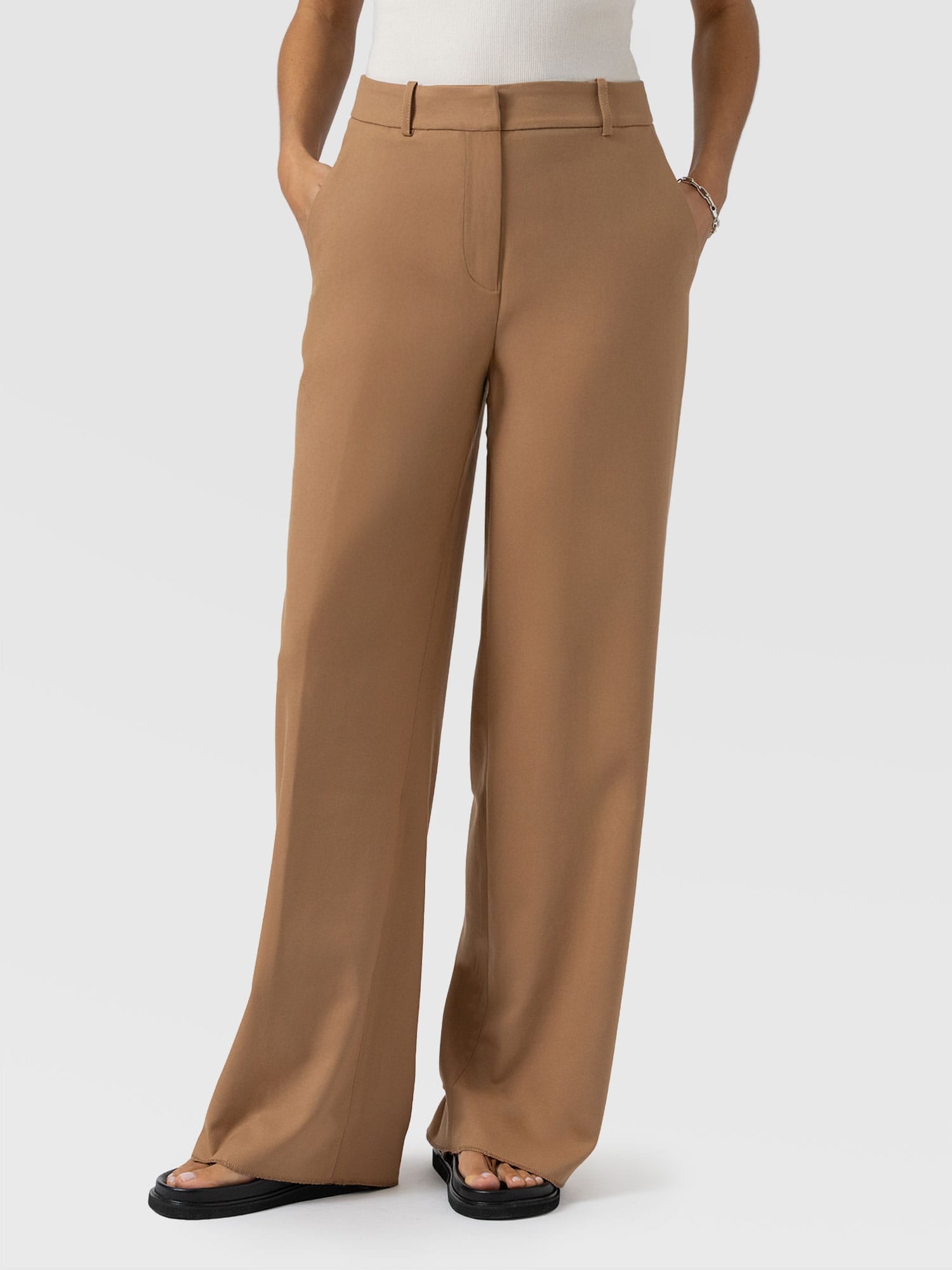 Argent Wide Leg Pant Camel - Women's Trousers | Saint + Sofia® EU