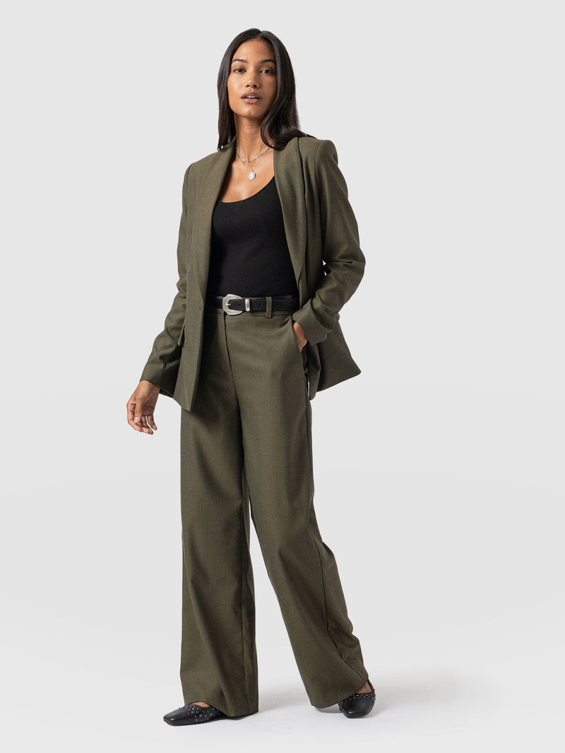 Argent Wide Leg Pant Khaki - Women's Trousers | Saint + Sofia® EU