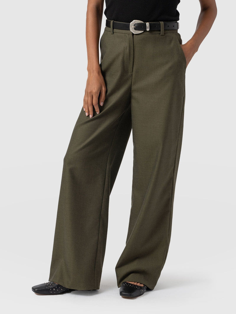 Argent Wide Leg Pant Khaki - Women's Trousers | Saint + Sofia® EU