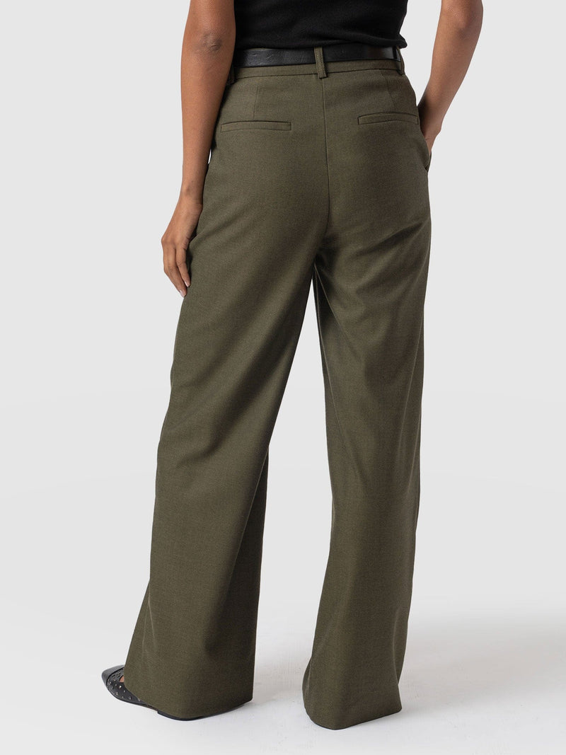 Argent Wide Leg Pant Khaki - Women's Trousers | Saint + Sofia® EU