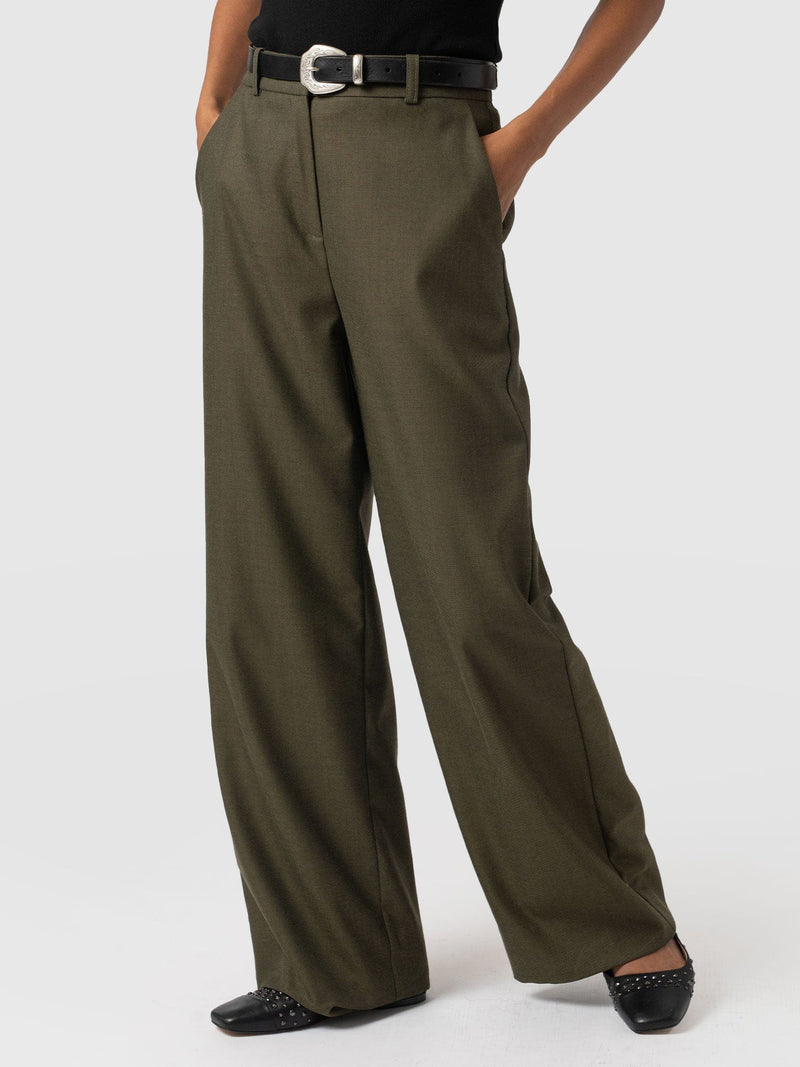 Argent Wide Leg Pant Khaki - Women's Trousers | Saint + Sofia® EU