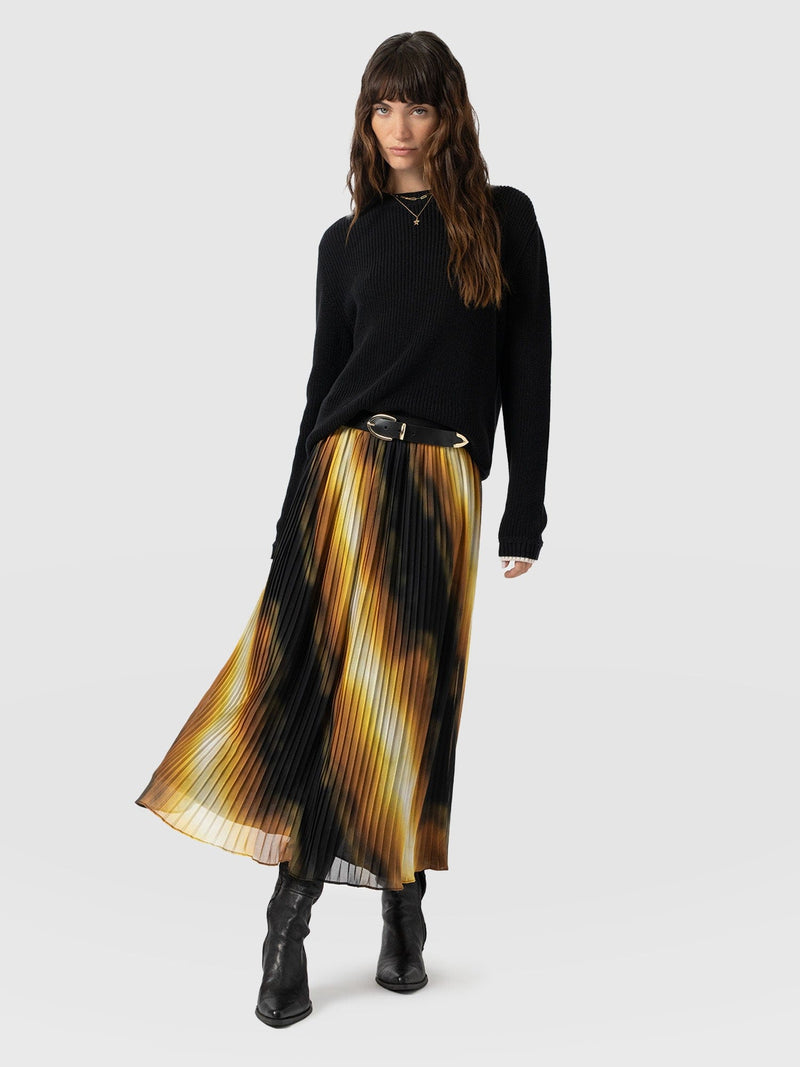 Aria Pleated Skirt  - Yellow Gradient - Women's Skirts | Saint + Sofia® EU