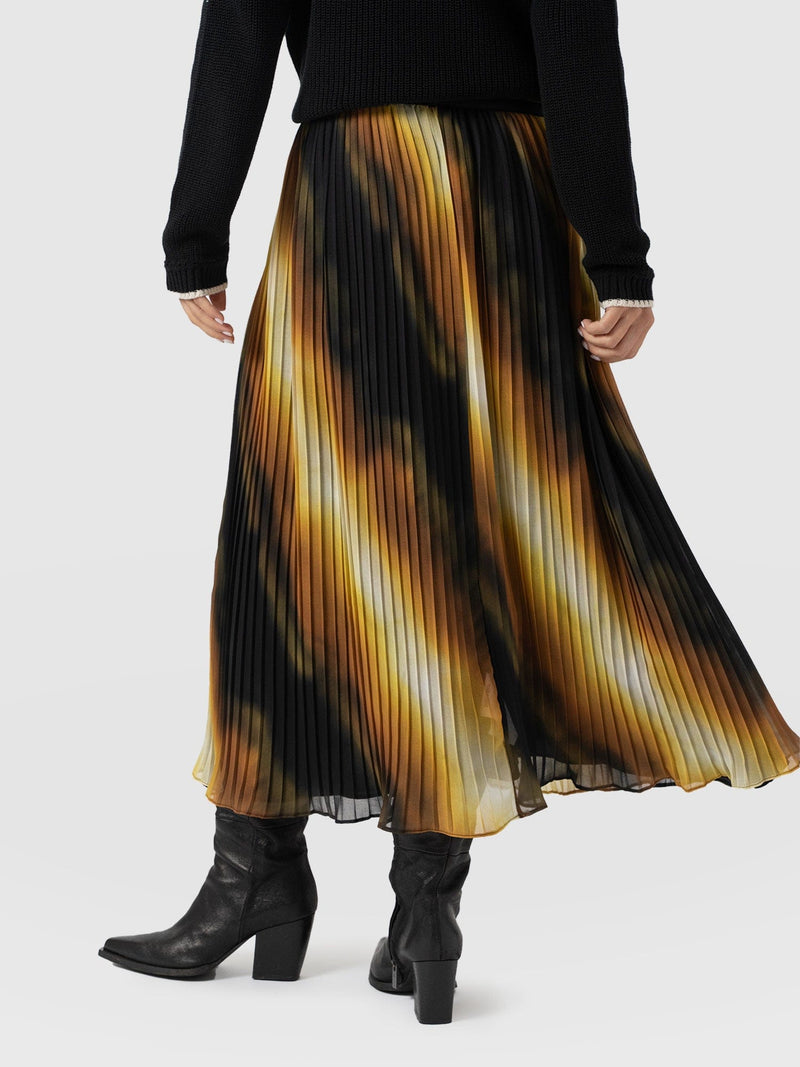 Aria Pleated Skirt  - Yellow Gradient - Women's Skirts | Saint + Sofia® EU