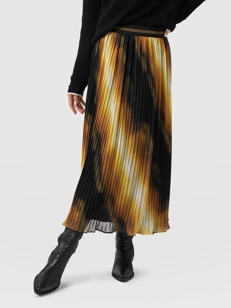 Aria Pleated Skirt  - Yellow Gradient - Women's Skirts | Saint + Sofia® EU