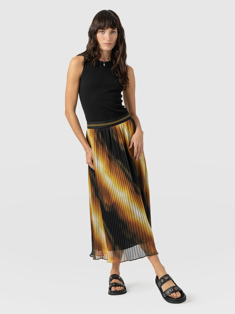 Aria Pleated Skirt  - Yellow Gradient - Women's Skirts | Saint and Sofia® EU