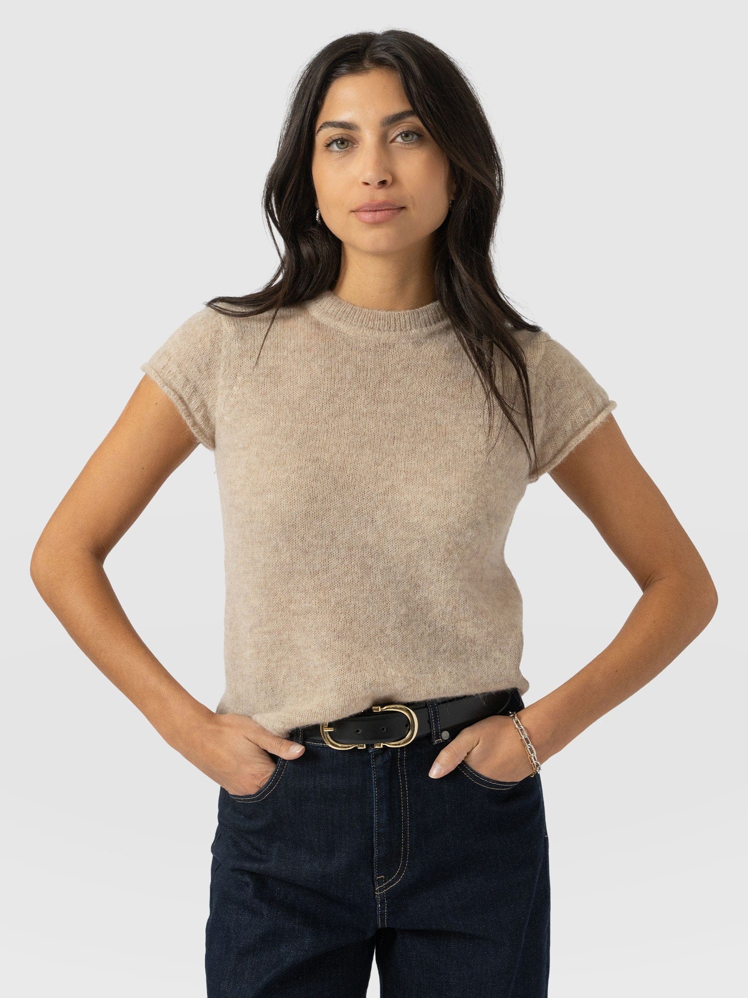 Ariella Baby Tee - Beige - Women's Jumpers | Saint + Sofia® EU