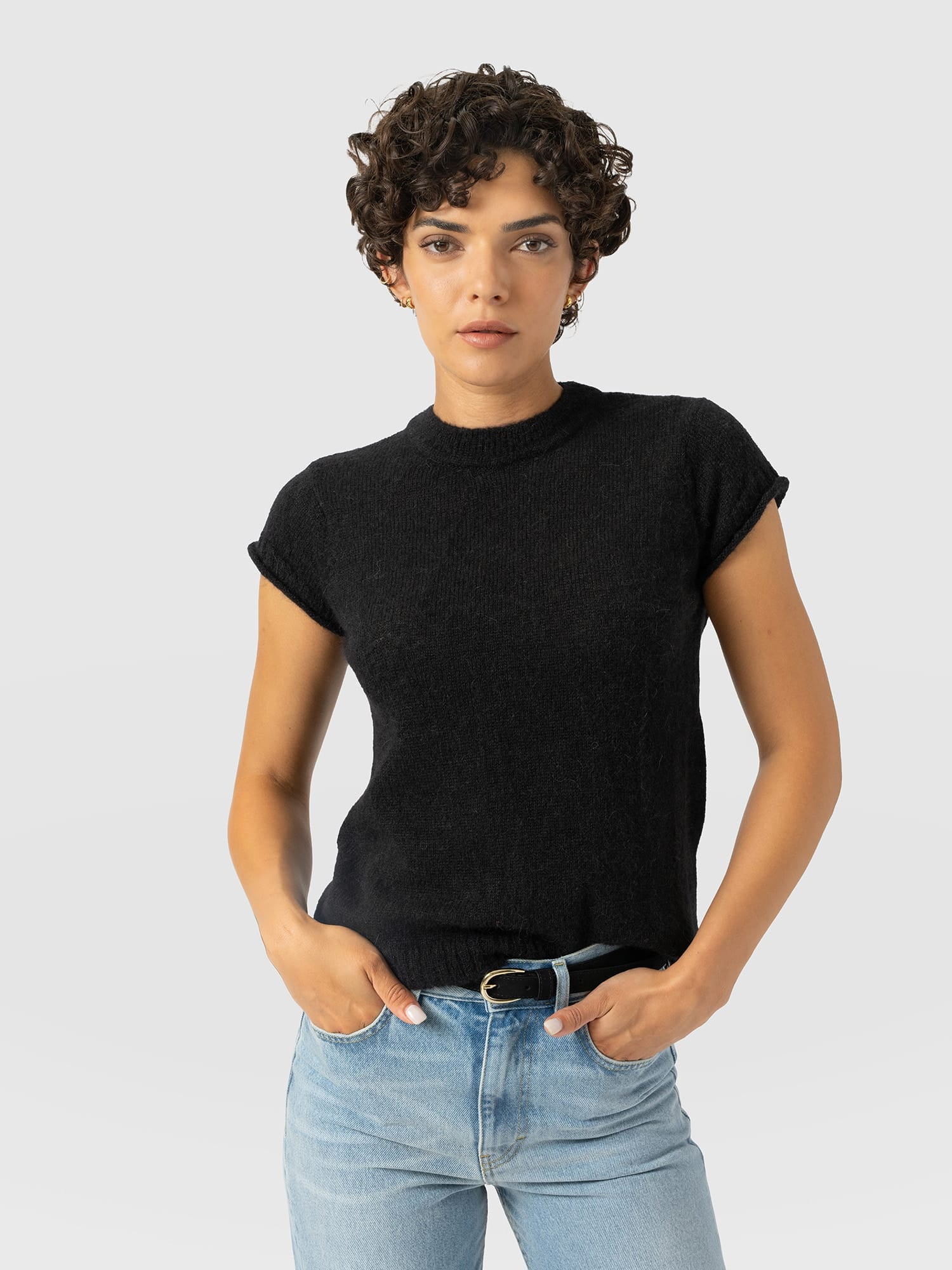 Ariella Baby Tee - Black - Women's Jumpers | Saint and Sofia® EU