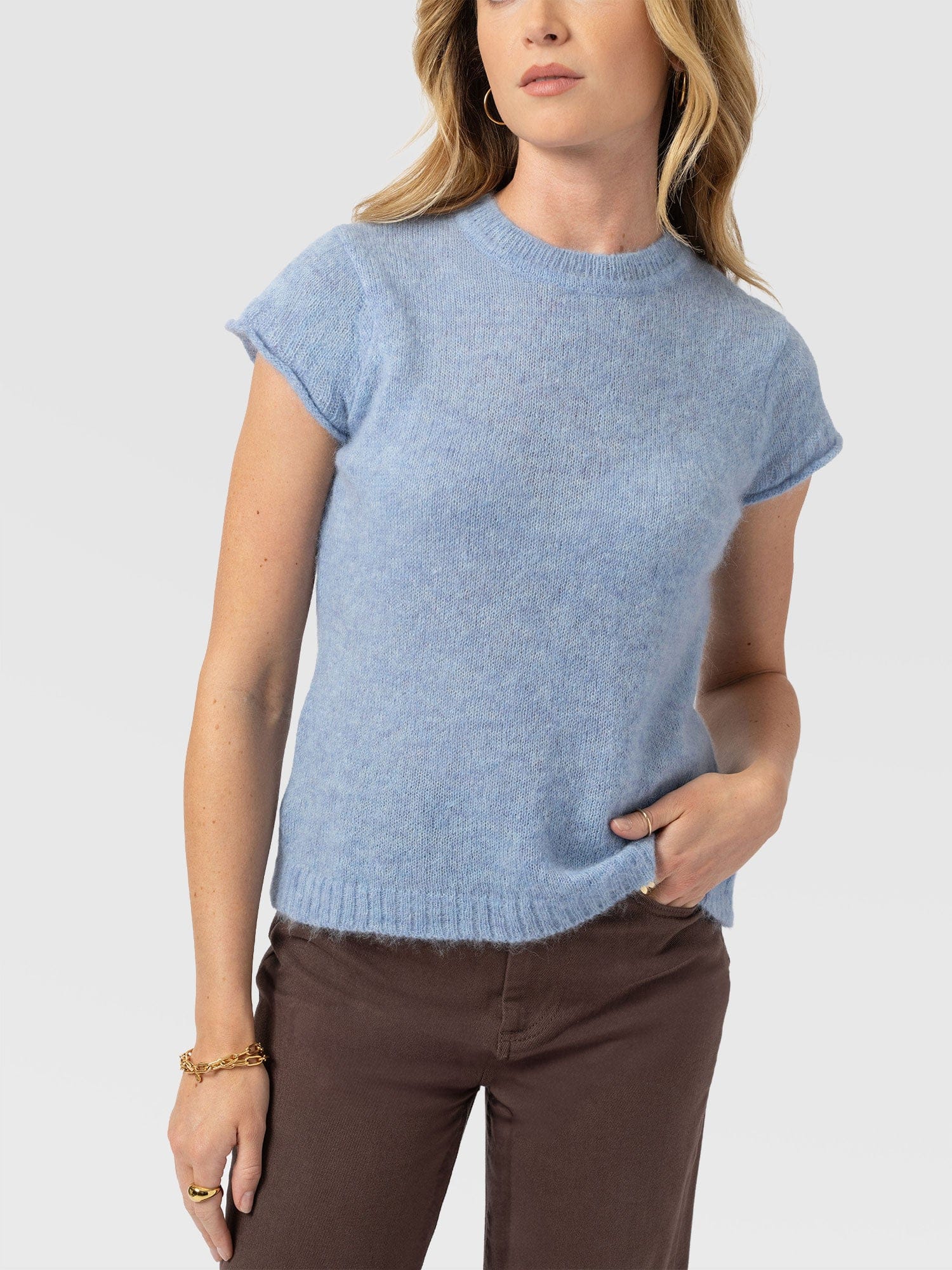 Ariella Baby Tee - Blue - Women's Jumpers | Saint + Sofia® EU