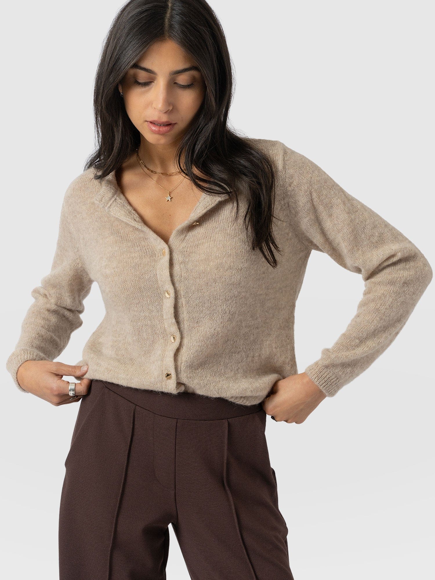 Ariella Cardigan Beige - Women's Cardigans | Saint + Sofia® EU