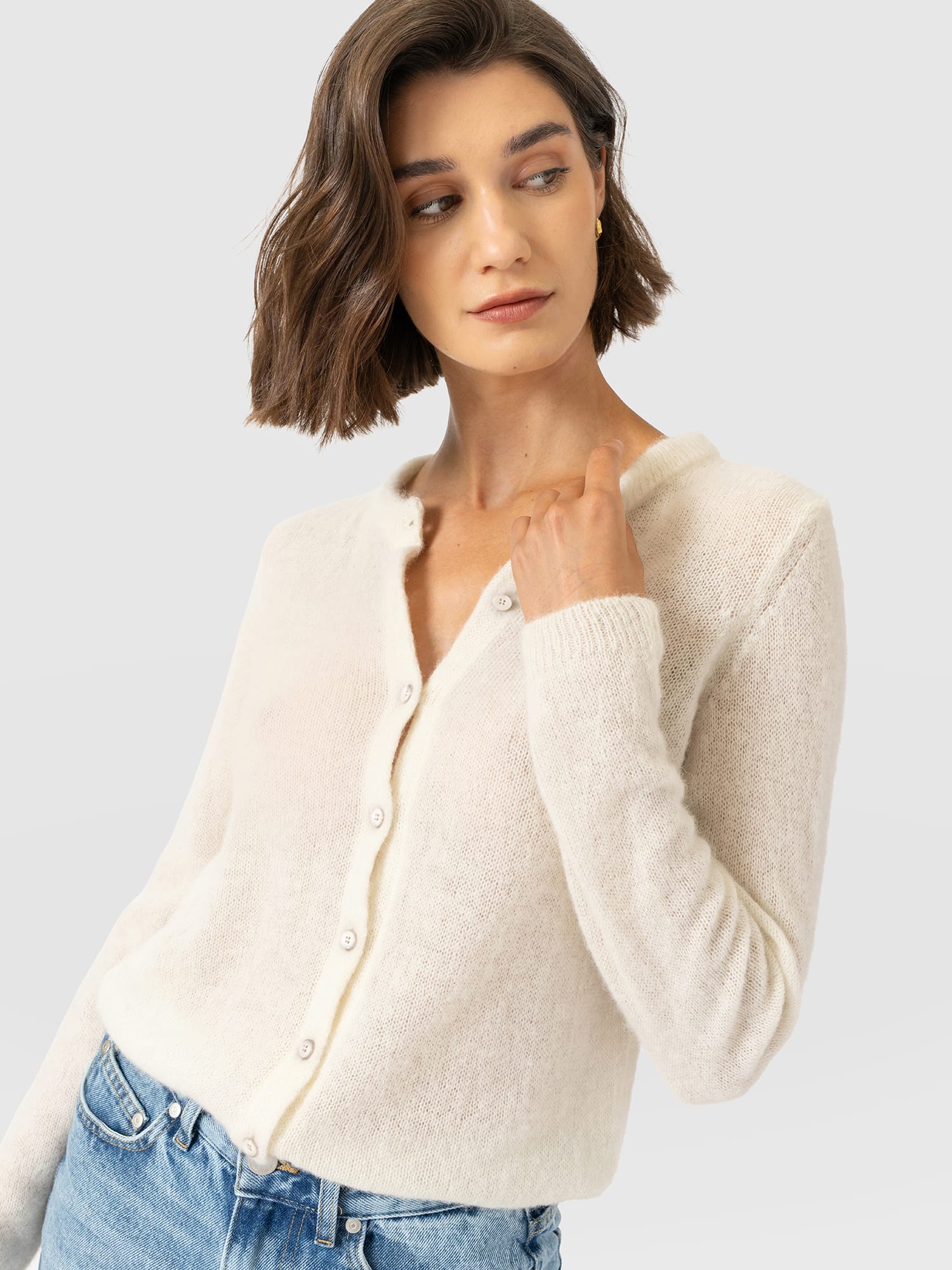 Ariella Cardigan - Cream - Women's Jumpers | Saint and Sofia® EU
