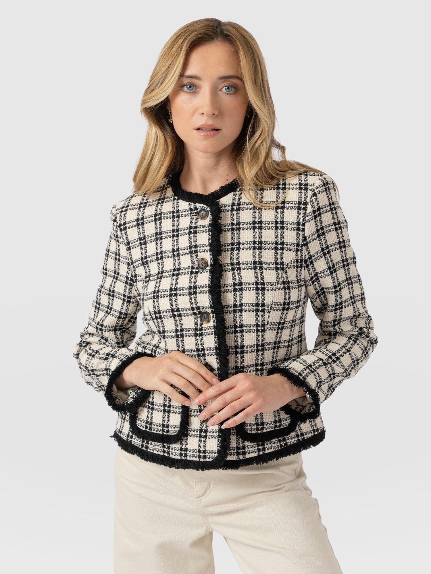 Ashby Jacket - Black/White Check - Women's Jackets | Saint + Sofia® EU
