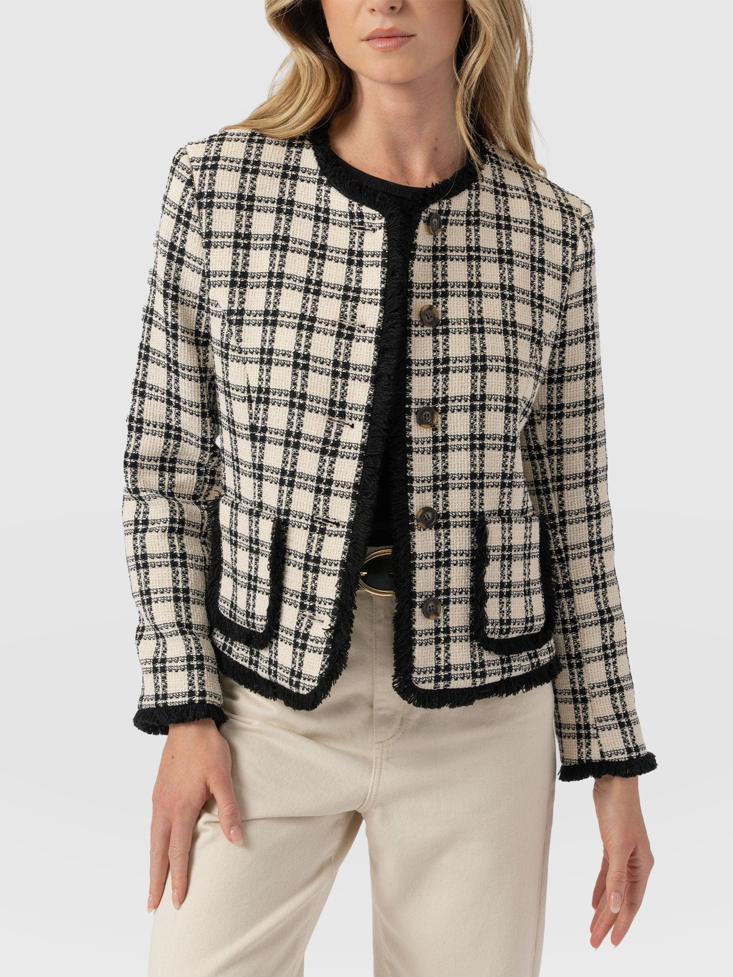 Ashby Jacket - Black/White Check - Women's Jackets | Saint + Sofia® EU