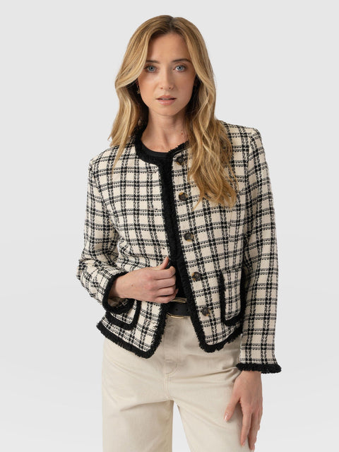 Ashby Jacket - Black/White Check - Women's Jackets | Saint + Sofia® EU