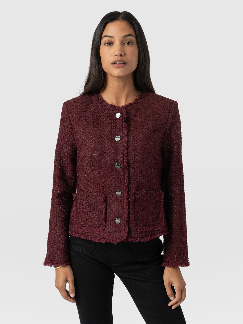 Ashby Jacket Maroon - Women's Jackets | Saint + Sofia® EU