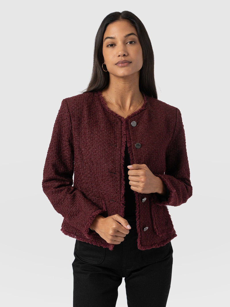 Ashby Jacket Maroon - Women's Jackets | Saint + Sofia® EU