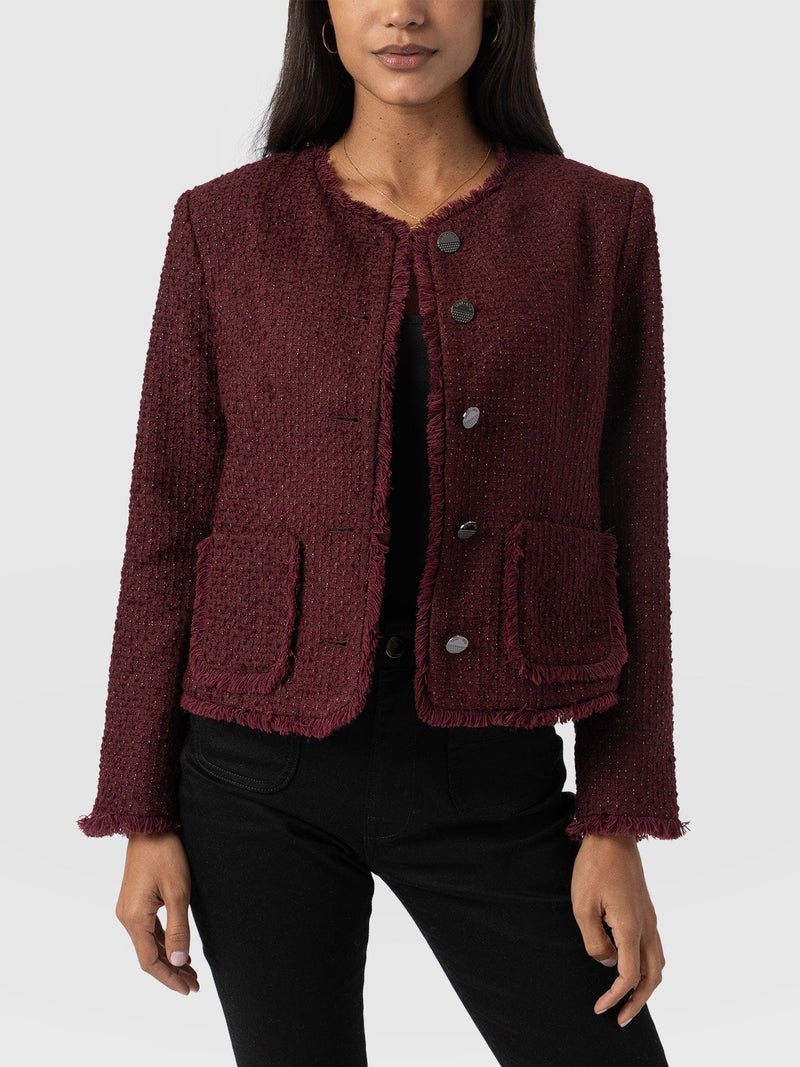 Ashby Jacket Maroon - Women's Jackets | Saint + Sofia® EU