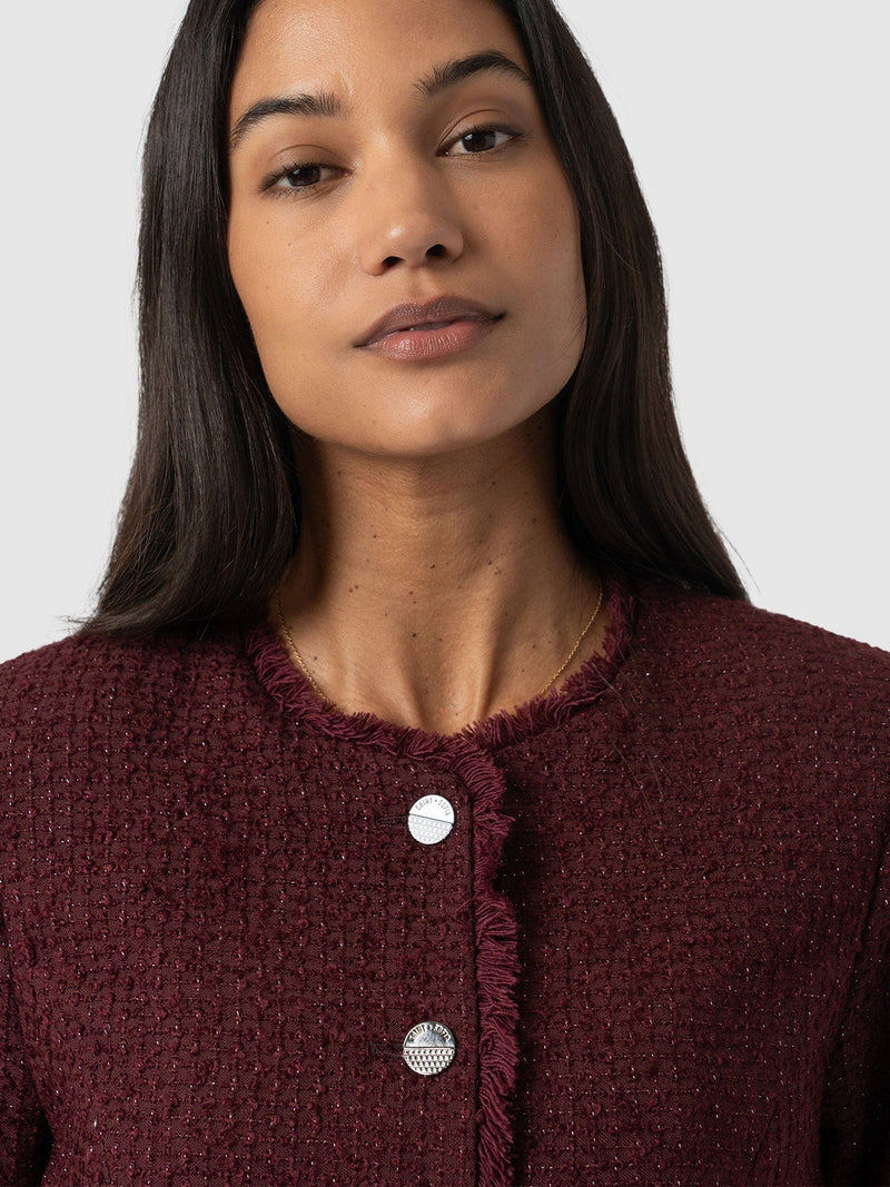 Ashby Jacket Maroon - Women's Jackets | Saint + Sofia® EU