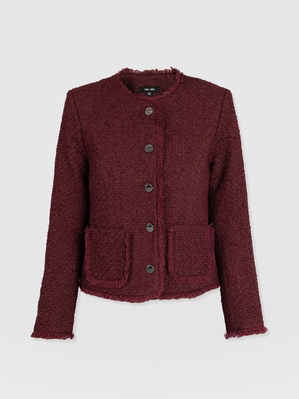 Ashby Jacket Maroon - Women's Jackets | Saint + Sofia® EU