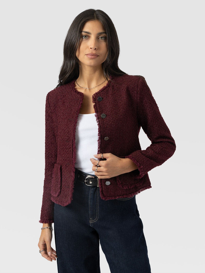 Ashby Jacket Maroon - Women's Jackets | Saint + Sofia® EU